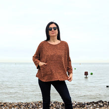  One pocket tweed top| Rust