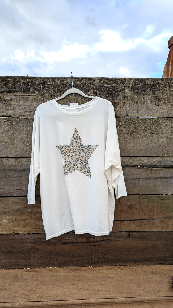 Cotton star tunic | White