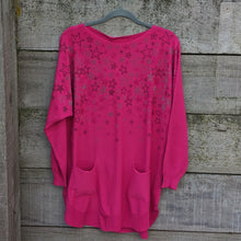  Italian sparkly star jumper in Fucia