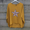 Star tunic turn up sleeve | Mustard