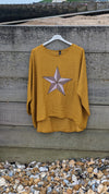 Star tunic turn up sleeve | Mustard