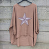 Star tunic turn up sleeve | Camel