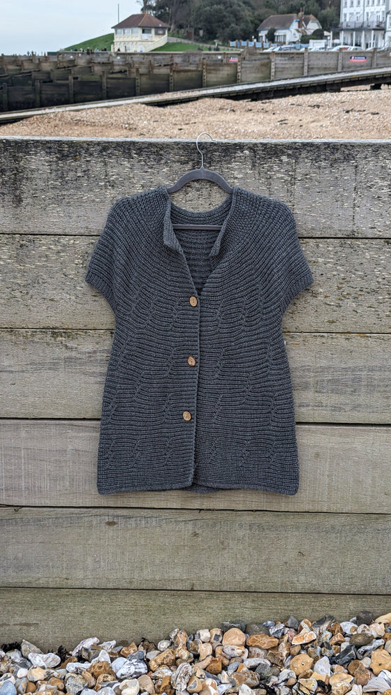 Short sleeve cardigan | Gray