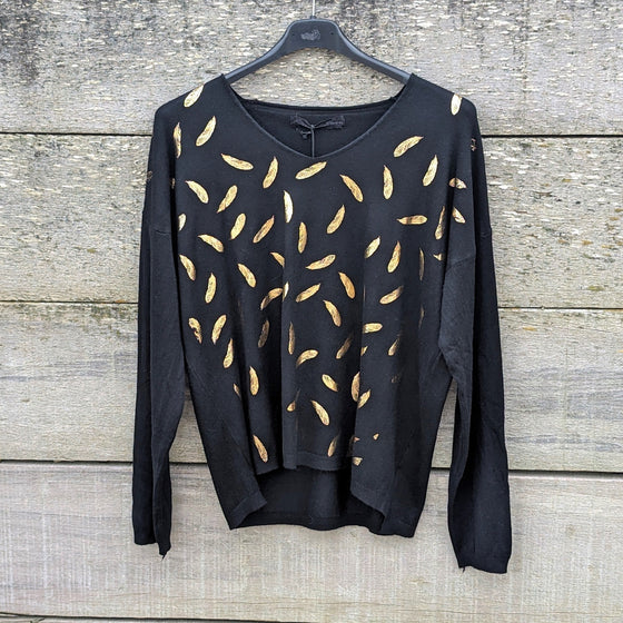 Gold leaf jumper | Black