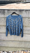 Gold leaf jumper | Blue