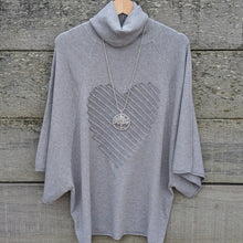  Soft heart jumper tunic| Oversized | Grey