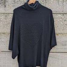  Soft heart jumper tunic| Oversized | Black