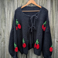  Cherry knit jumper |  Tie front