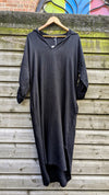 Cocoon maxi shirt dress in Black