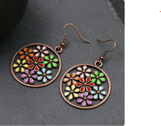 Flower boho earrings