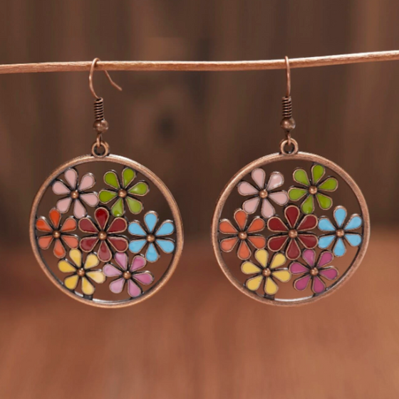 Flower boho earrings