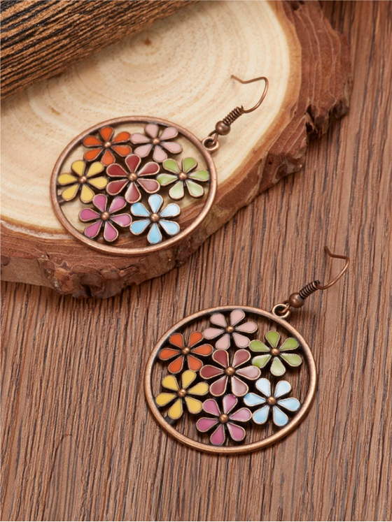 Flower boho earrings