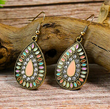  Boho earrings with embedded stones