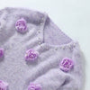 Cosy Sweater with 3D Floral Embellishments SK156: Lilac