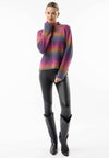 Rainbow Ombre Mock Neck Jumper: Rainbow / M