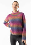 Rainbow Ombre Mock Neck Jumper: Rainbow / M