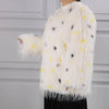Polka-Dot Shaggy Cape Coat CE102: Yellow Mix