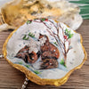 Winter Fox Cubs Oyster Shell Trinket Dish
