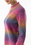 Rainbow Ombre Mock Neck Jumper: Rainbow / M