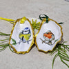NEW Robin & Blue Tit BIrds Hanging Ornament Oyster Shells