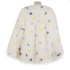 Polka-Dot Shaggy Cape Coat CE102: Yellow Mix