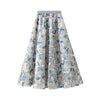 3D Floral Sequins Petal Skirt SK214: Blue