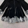Luxurious Black Faux Fur Trim Hooded Winter Coat DH12