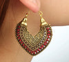 Vintage drop earrings | Red