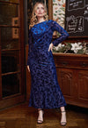 Maxi Dress in Navy Burnout Velvet: S