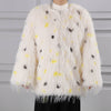 Polka-Dot Shaggy Cape Coat CE102: Yellow Mix