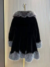 Luxurious Black Faux Fur Trim Hooded Winter Coat DH12