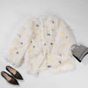 Polka-Dot Shaggy Cape Coat CE102: Yellow Mix
