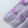 Cosy Sweater with 3D Floral Embellishments SK156: Lilac
