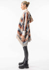 Californian Hooded Batwing Poncho with Fringe: California / One Size