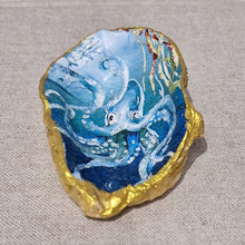  NEW Blue Octopus Oyster Shell Trinket Dish Gift Sealife