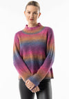 Rainbow Ombre Mock Neck Jumper: Rainbow / M