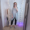 High low crochet tunic | Silver grey