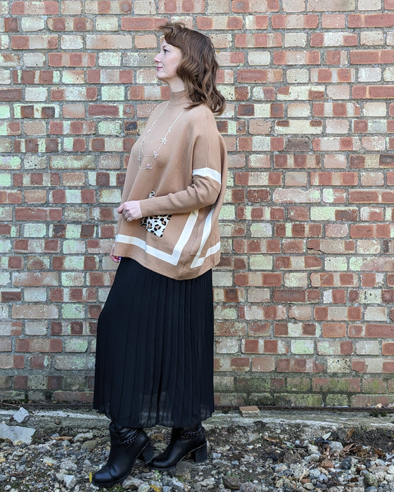 Soft jumper with pockets| Oversized | Toffee