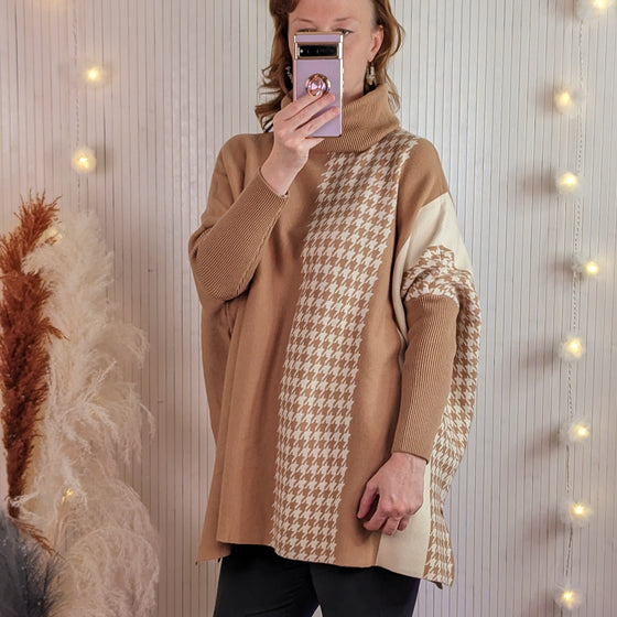 Soft cawl neck jumper | Oversized | Toffee