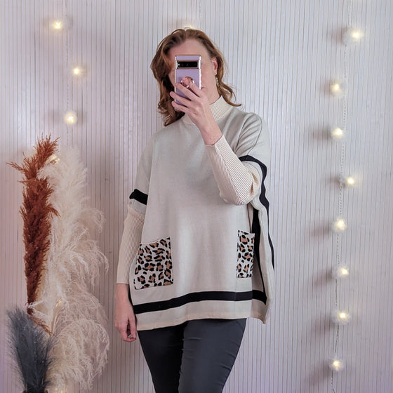 Soft jumper with pockets| Oversized | Cream