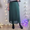 Pleated lined skirt | Green