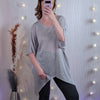 High low crochet tunic | Silver grey