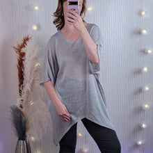  High low crochet tunic | Silver grey