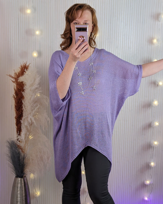 High low crochet tunic | Lilac