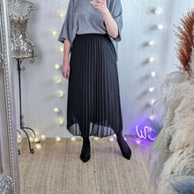  Pleated lined skirt | Black