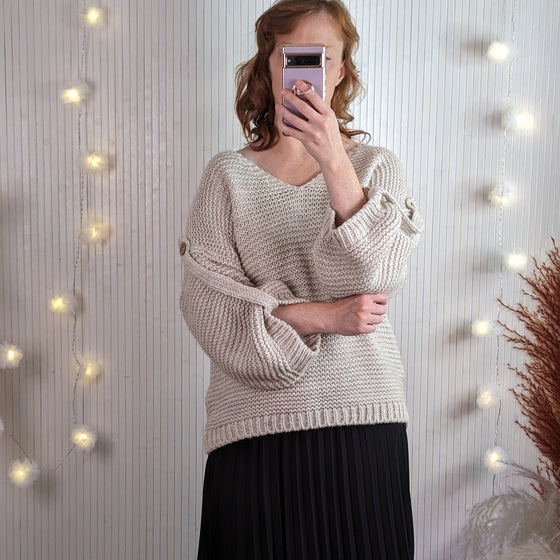 Chunky Alpaca mix jumper | Ivory