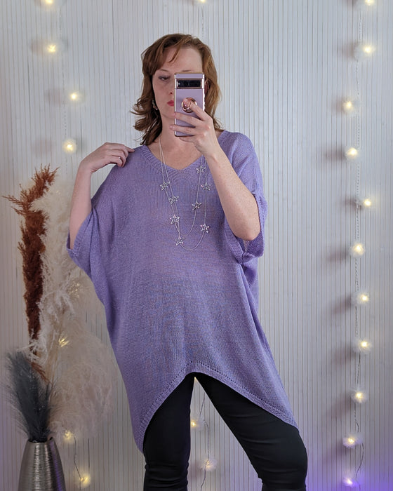 High low crochet tunic | Lilac