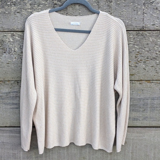 Gold thread soft jumper | Cream