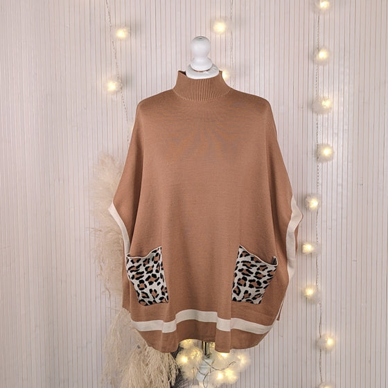 Soft jumper with pockets| Oversized | Toffee