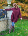 Knit dress with pockets | Burgundy